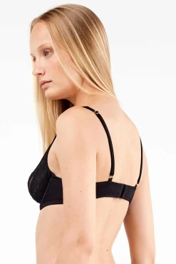 Gisela Roupa Interior-Soutien balconette sem enchimento preto