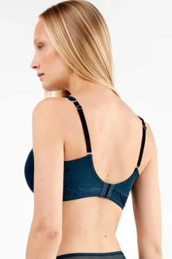 Gisela Roupa Interior-Soutien Capacity em tom azul petróleo estampado