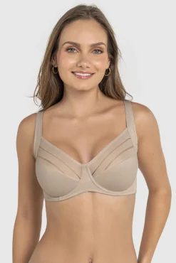 Leonisa Roupa Interior-Soutien de boa cobertura ideal para seios grandes Suporte NATURAL bege