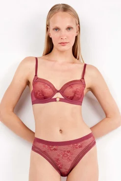 Gisela Roupa Interior-Soutien de capacidade em tecido de renda preto