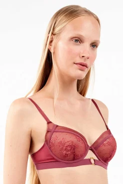 Gisela Roupa Interior-Soutien de capacidade em tecido de renda preto