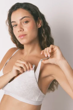 Women'secret Roupa Interior|Maternidade-Soutien de maternity de algodão cinza NATURAL cinzento