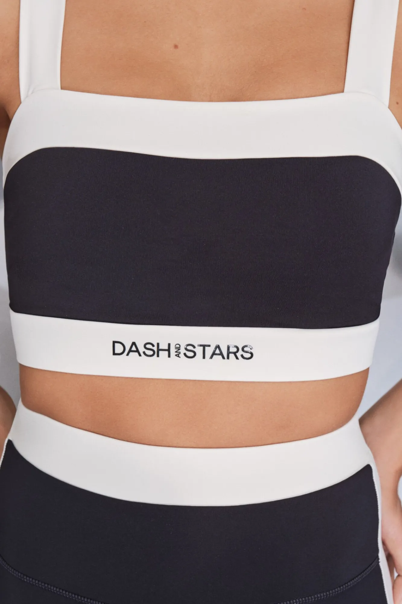 Dash and Stars Roupa Interior-Soutien desportivo bandeau 4D Stretch em e branco preto
