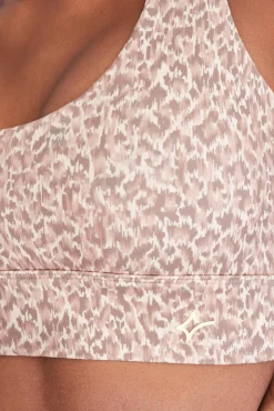 Dash and Stars Roupa Interior-Soutien desportivo com estampa animal 4D STRETCH na cor branca beige