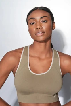 Dash and Stars Roupa Interior-Soutien desportivo cáqui CONFORTO SEM COSTURAS verde