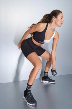 Dash and Stars Roupa Interior-Soutien desportivo 4D Stretch e branco preto