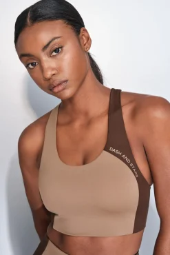 Dash and Stars Roupa Interior-Soutien desportivo 4D STRETCH com blocos de cores cru