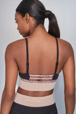 Dash and Stars Roupa Interior-Soutien desportivo 4D STRETCH com estampa animal preto