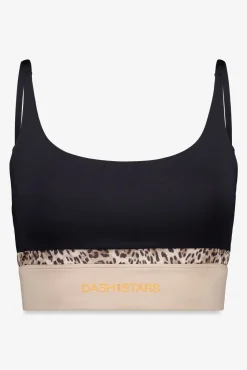 Dash and Stars Roupa Interior-Soutien desportivo 4D STRETCH com estampa animal preto