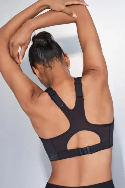 Dash and Stars Roupa Interior-Soutien desportivo elástico 4D com maior cobertura na cor preta preto