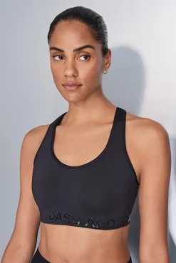 Dash and Stars Roupa Interior-Soutien desportivo elástico 4D com maior cobertura na cor preta preto