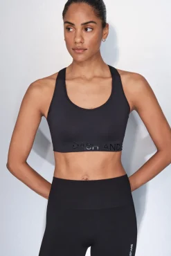 Dash and Stars Roupa Interior-Soutien desportivo elástico 4D com maior cobertura na cor preta preto