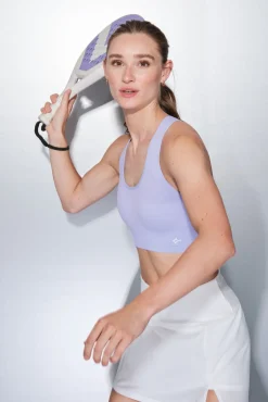 Dash and Stars Roupa Interior-Soutien desportivo reversível lilás e branco rosa