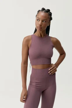 Born Living Yoga T-Shirts-Soutien desportivo top Nawal Deep Rose rosa