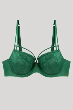 Gisela Roupa Interior-Soutien enchimento bojo com detalhe em renda verde