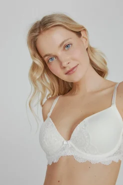 Ivette Bridal Roupa Interior-Soutien com alças multiposição e push-up em branco bege