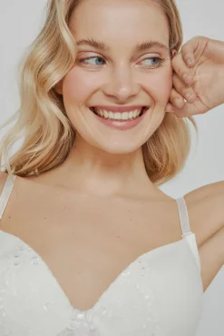 Ivette Bridal Roupa Interior-Soutien com alças multiposição e push-up em branco bege