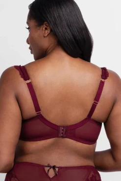 Dorina Roupa Interior-Soutien Lyra Satin com cobertura total e sem enchimento vermelho