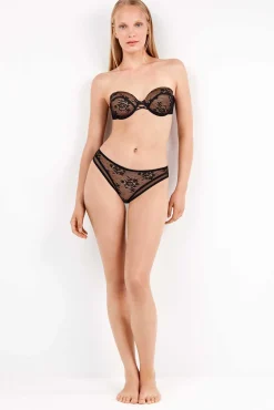 Gisela Roupa Interior-Soutien multiposicional All Over renda preta preto