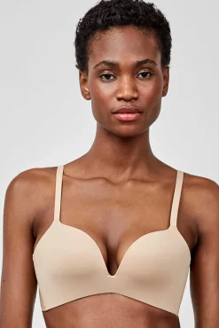 Gisela Roupa Interior-Soutien push-up com decote extremo cru