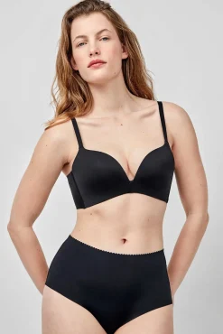 Gisela Roupa Interior-Soutien push-up com decote extremo preto