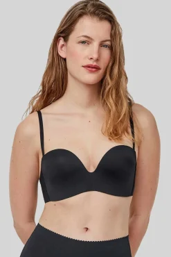 Gisela Roupa Interior-Soutien push-up com decote extremo preto