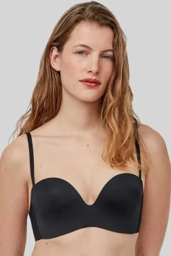 Gisela Roupa Interior-Soutien push-up com decote extremo preto