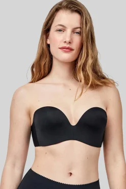 Gisela Roupa Interior-Soutien push-up com decote extremo preto