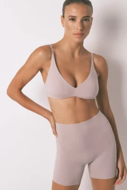 Women'secret Roupa Interior-Soutien triangular de algodão bege vison