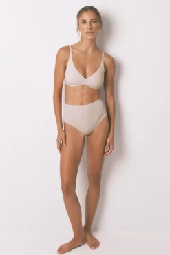 Women'secret Roupa Interior-Soutien triangular de algodão rosa