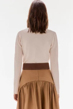 TFP by Tamara Falcó Camisolas-Suéter 100% lã com lenço Ecru