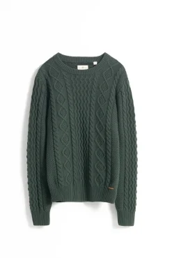 PuroEGO Camisolas-Suéter Aran com gola redonda Verde