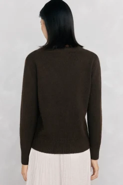 Pedro del Hierro Camisolas-Suéter bico com detalhes em mini oitos Marrom