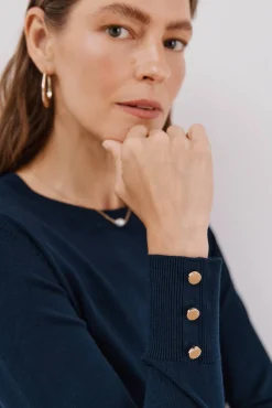 Cortefiel Camisolas-Suéter com botões Azul