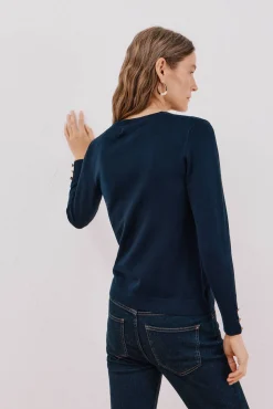 Cortefiel Camisolas-Suéter com botões Azul