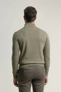 PuroEGO Camisolas-Suéter com fecho-éclair e gola falsa Verde