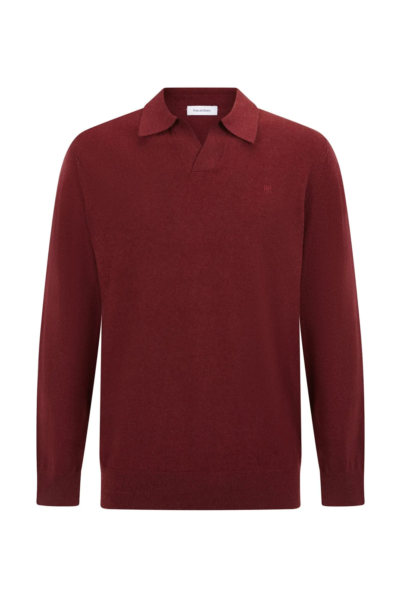 Pedro del Hierro Camisolas-Suéter com gola Johnny em lã merino e cashmere Bordeaux
