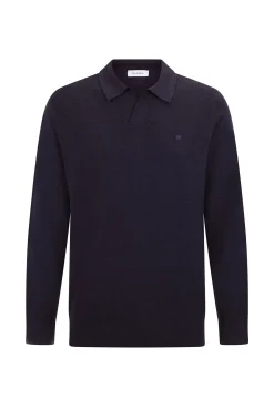 Pedro del Hierro Camisolas-Suéter com gola Johnny em lã merino e cashmere Azul