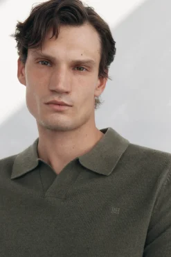 Pedro del Hierro Camisolas-Suéter com gola Johnny em lã merino e cashmere Verde