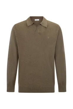 Pedro del Hierro Camisolas-Suéter com gola Johnny em lã merino e cashmere Verde