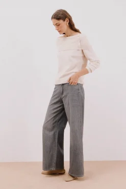 Cortefiel Camisolas-Suéter com gola multiposição Ecru