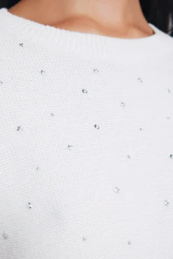 Springfield Camisolas-Suéter cravejado de cristais gradientes cru