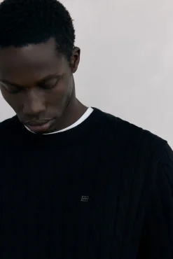 Pedro del Hierro Camisolas-Suéter de algodão e cashmere Preto