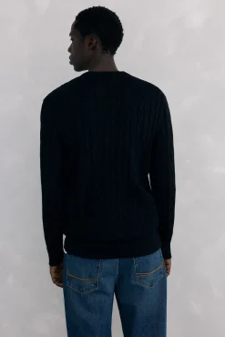 Pedro del Hierro Camisolas-Suéter de algodão e cashmere Preto