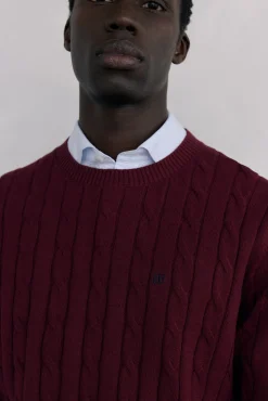 Pedro del Hierro Camisolas-Suéter de algodão e cashmere Bordeaux