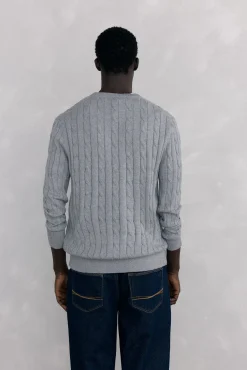 Pedro del Hierro Camisolas-Suéter de algodão e cashmere Cizento