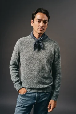 OOTO Camisolas-Suéter de algodão torcido com gola redonda Cinzento