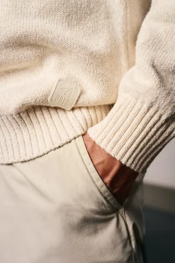 OOTO Camisolas-Suéter de algodão torcido com gola redonda Tostado