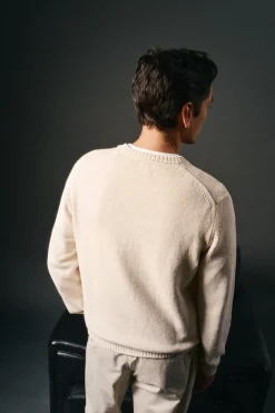 OOTO Camisolas-Suéter de algodão torcido com gola redonda Tostado