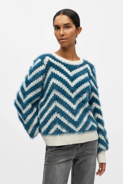 Object Camisolas-Suéter de camisola com efeito pele Azul